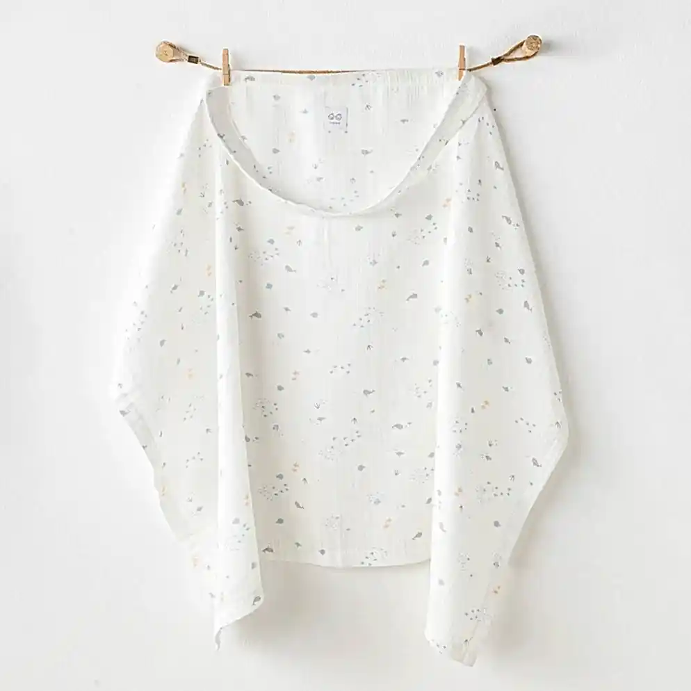 Andywawa Yazlık Müslin Bebek Emzirme Örtüsü Beyaz