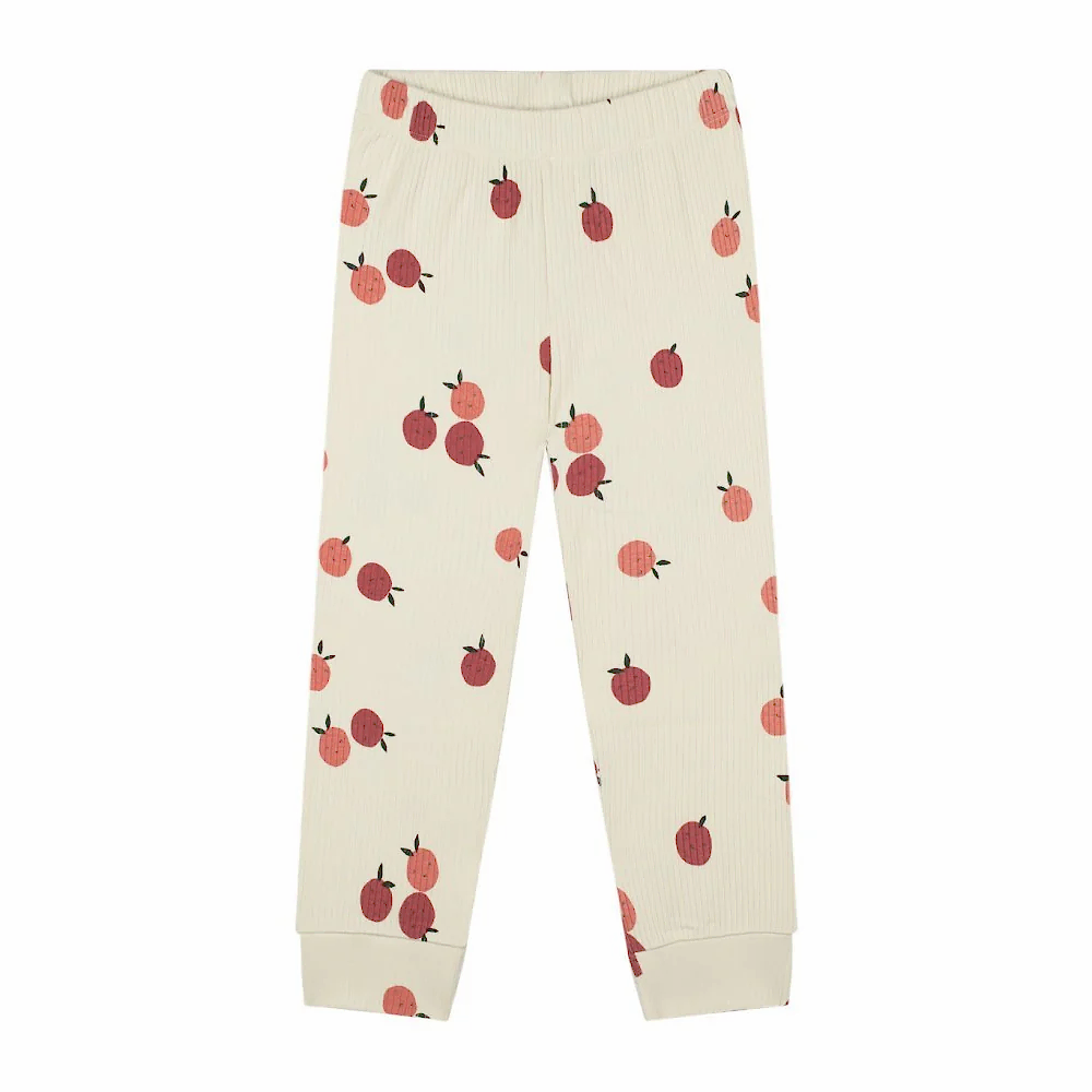 Antebies Elma Askı Organik Uzun Kollu Pijama Takımı Bej