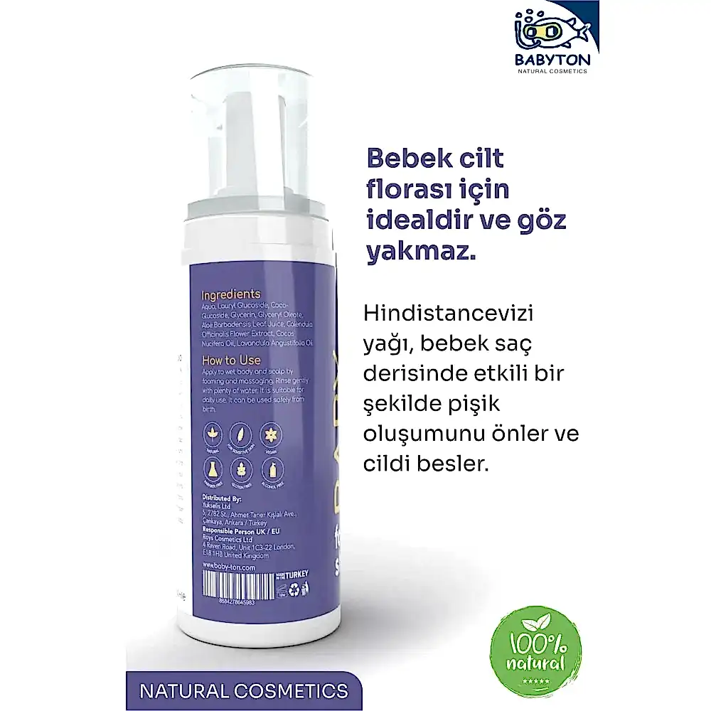 Babyton Baby Foaming Shampoo 150 ml (Köpük Konak Önleyici)