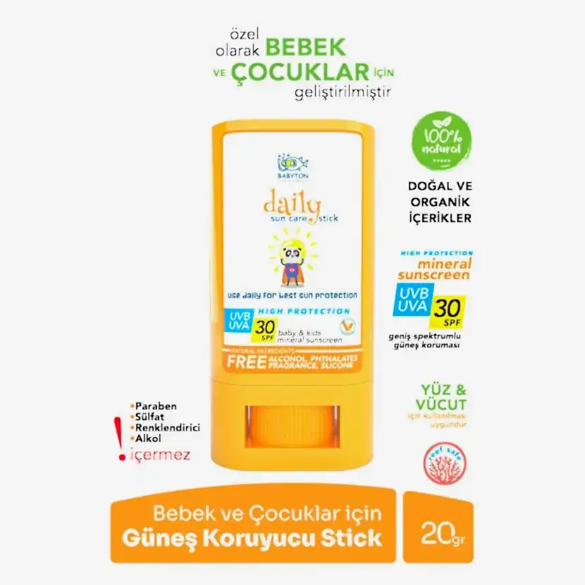 Babyton Bebek ve Çocuklar için Güneş Koruyucu Stick 30 Spf