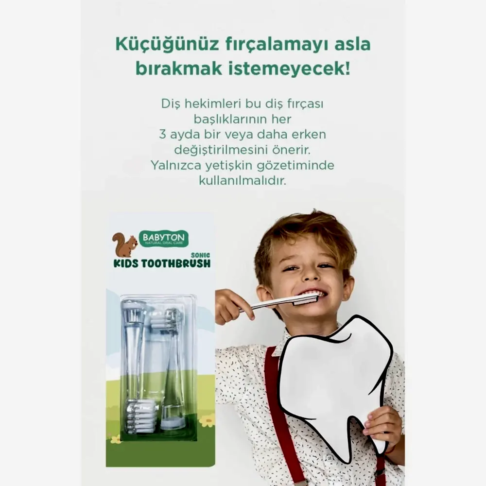 Babyton Pilli Fırça Yedek Başlık 2' li STD