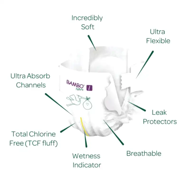 Bambo Nature No:1 Bebek Bezi 2-4 kg (22 Adet) STD