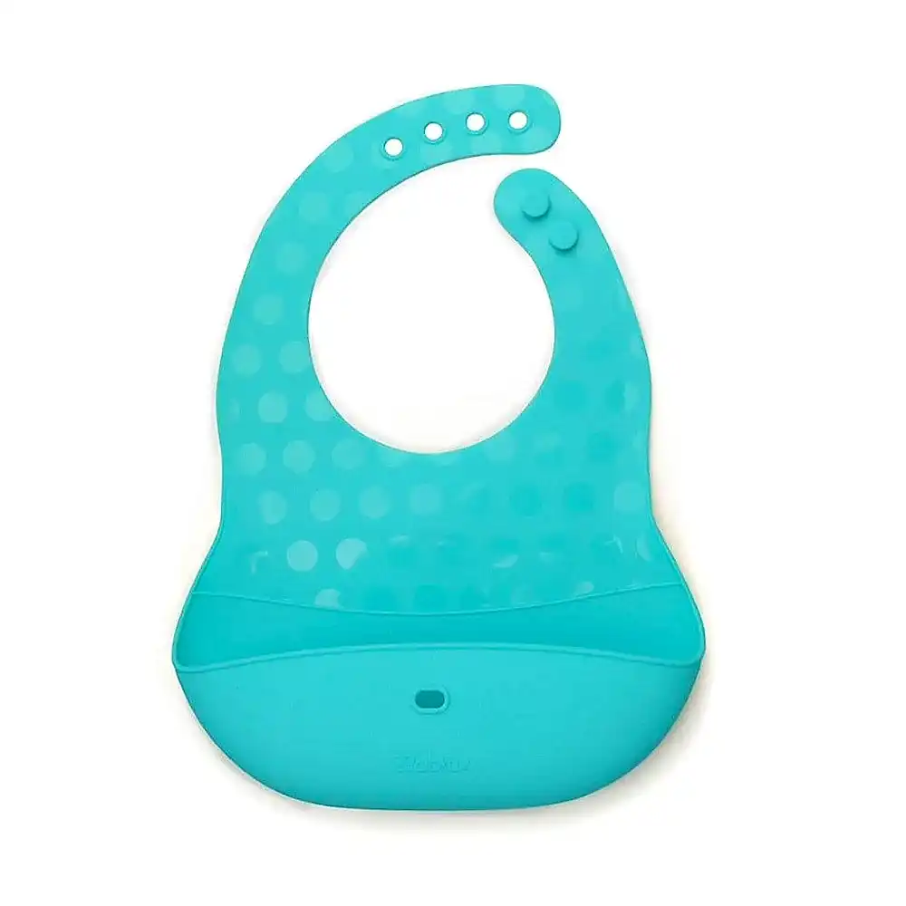 Bblüv Pöket Katlanabilir Silikon Önlük ve Beslenme Seti Mavi/Gri