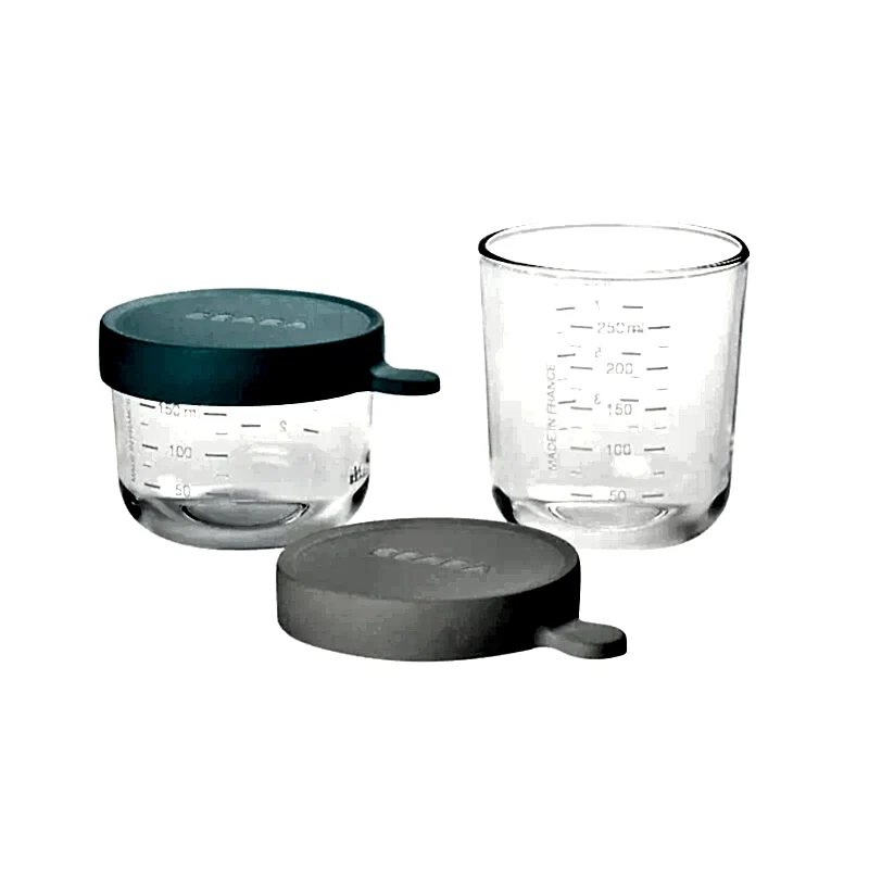 Beaba Bebek Cam Mama Saklama Kavanozu 2Li Set (150 Ml Green / 250 Ml Airy )