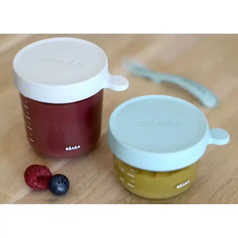 Beaba Bebek Cam Mama Saklama Kavanozu 2Li Set (150 Ml Green / 250 Ml Airy )