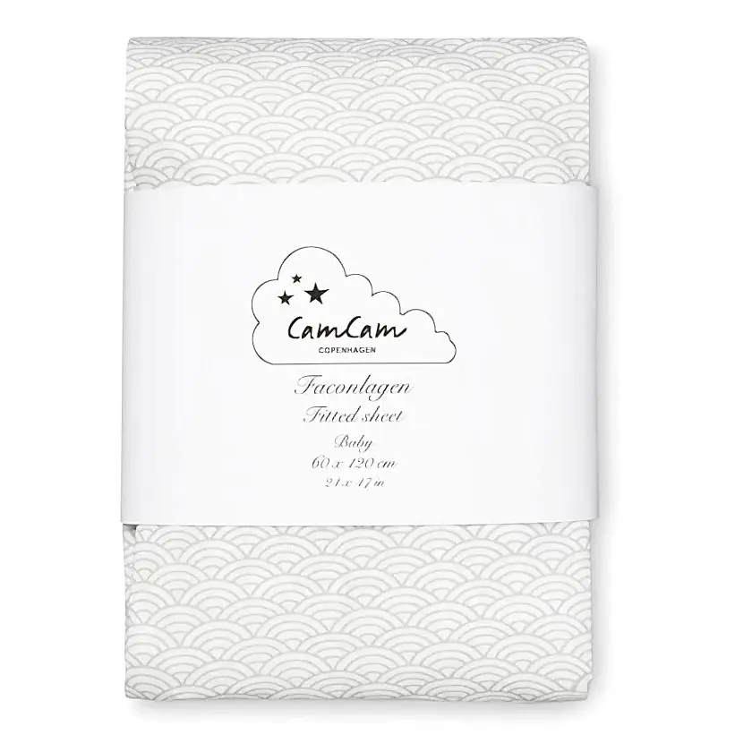 Cam Cam Grey Wave Bebek Çarşafı 60x120 cm