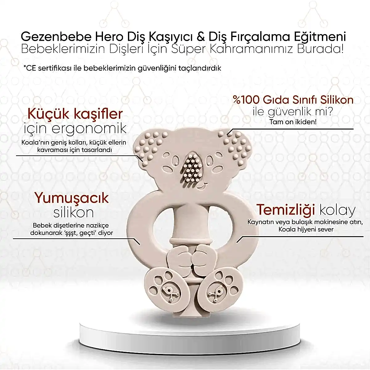 Gezenbebe Hero Diş Kaşıyıcı & Diş Fırçası Eğitmeni Milk