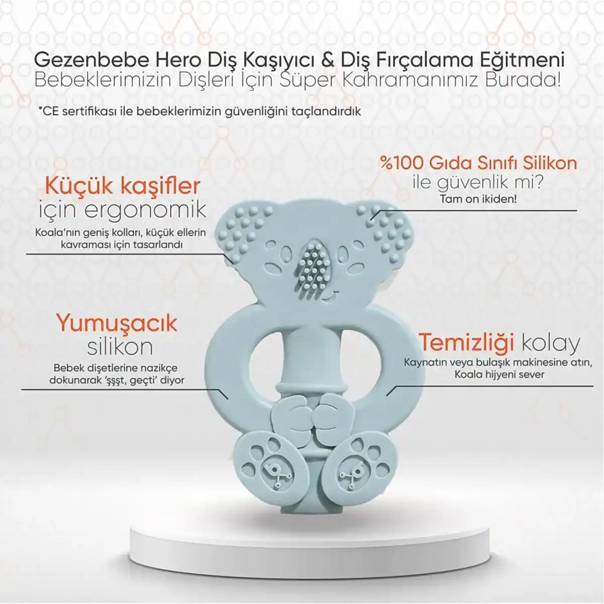 Gezenbebe Hero Diş Kaşıyıcı & Diş Fırçası Eğitmeni Mint