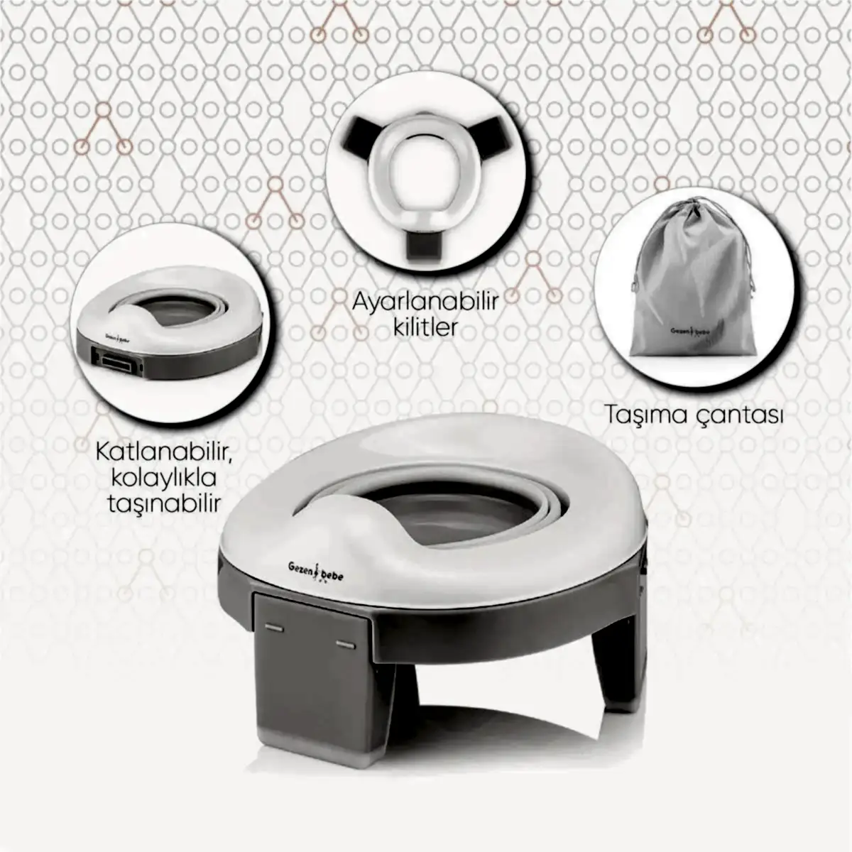 Gezenbebe Katlanabilir Seyahat Çocuk Tuvaleti STD