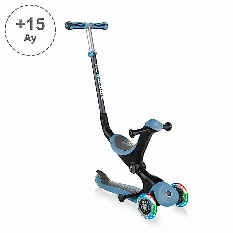 Globber Go Up Deluxe Işıklı Scooter - Pastel Mavi