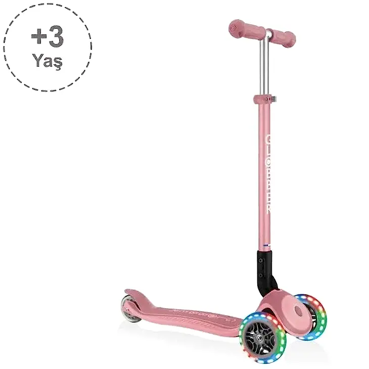Globber Primo Plus Katlanabilir Işıklı Scooter - Pastel Pembe
