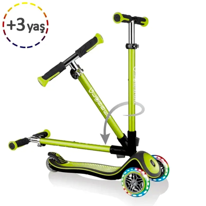 Globber Scooter Elite Deluxe Işıklı Yeşil 3 Yaş +