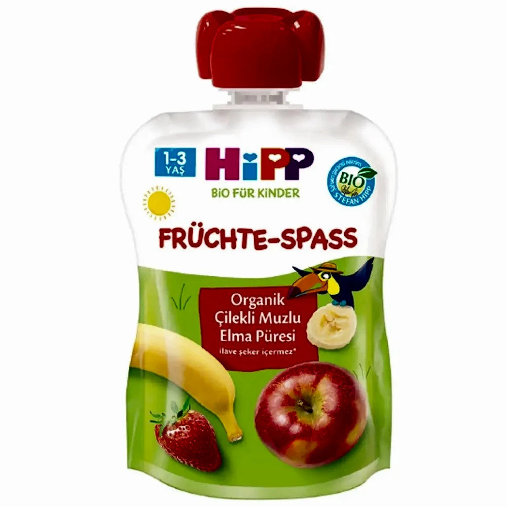 Hipp Organik Çilekli Muzlu Elma Püresi 100 gr STD