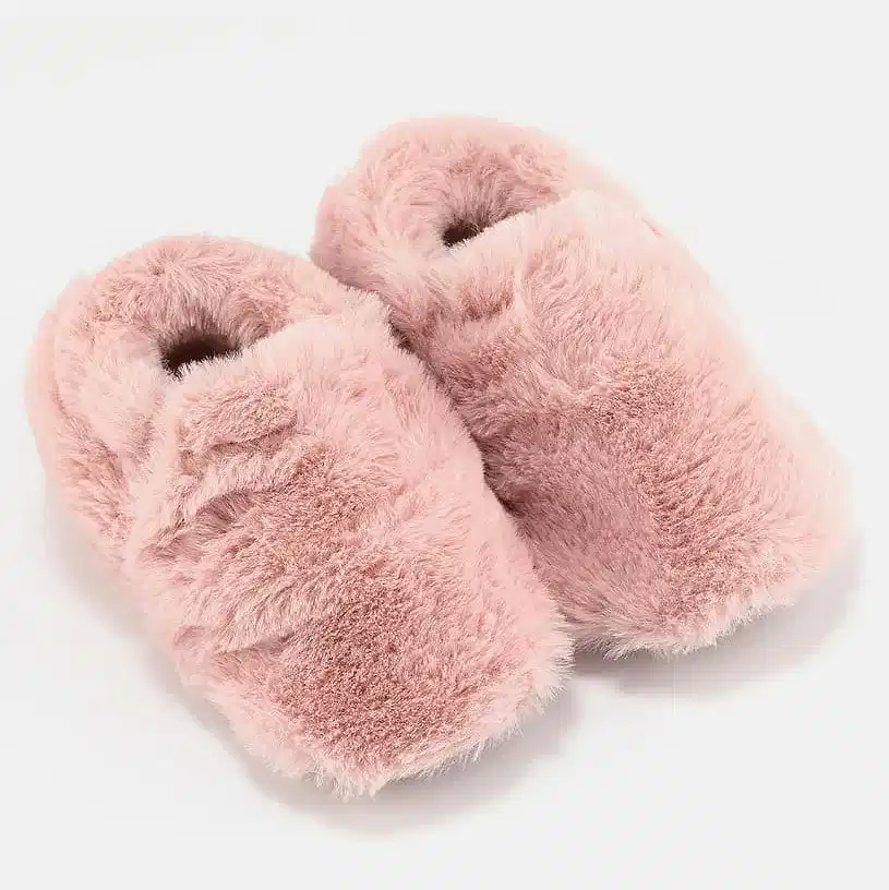 Hopfrög Furry Furry Pembe Kürk Barefoot Patik Pembe