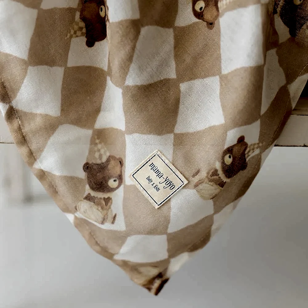 Mama Yoyo Çok Amaçlı Organik Müslin Örtü Ayı Desenli 100*100