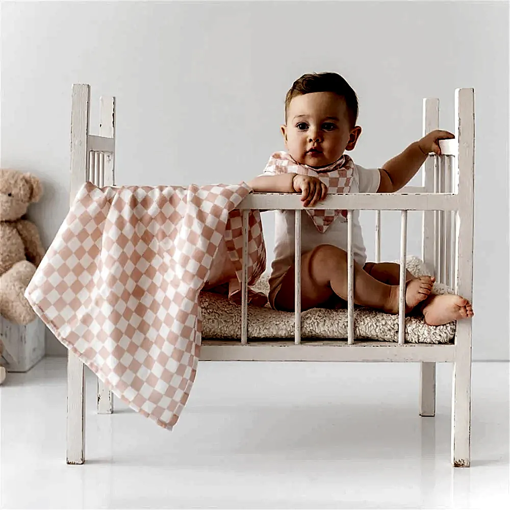 Mama Yoyo Organik Müslin Örtü - Pudra Dama 100*100 cm