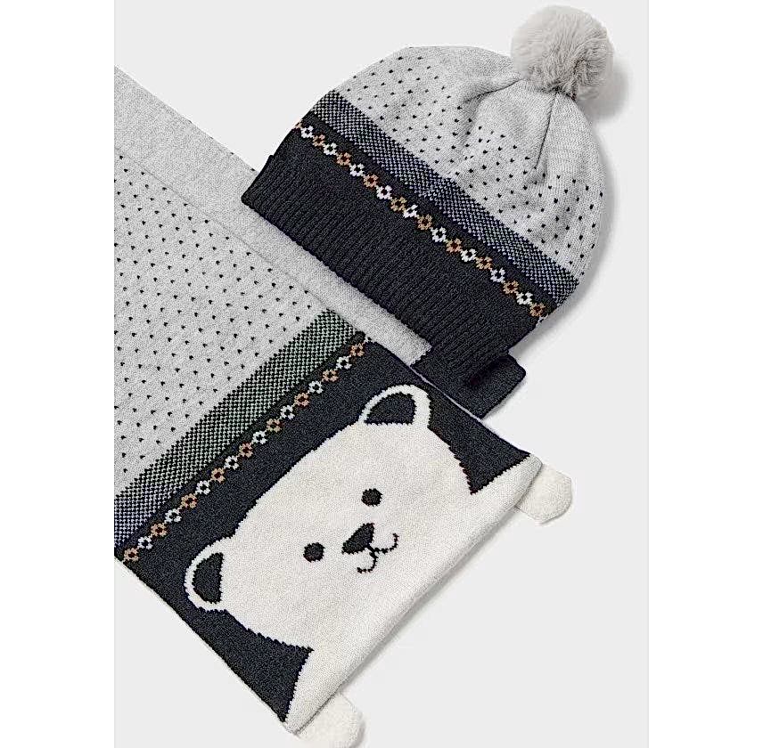 Mayoral Kışlık Erkek Bebek Örme Atkı Bere Set Gri