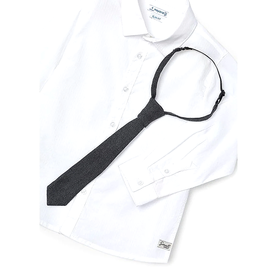 Mayoral Kışlık Erkek Gömlek Kravat Set Beyaz