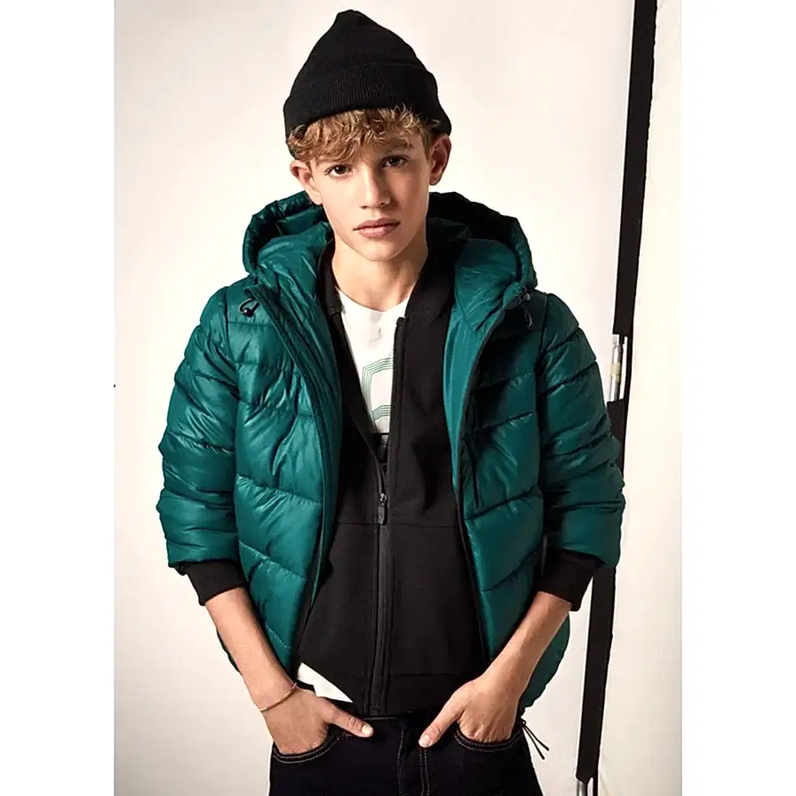 Mayoral Kışlık Erkek Kapşonlu Mont Yeşil