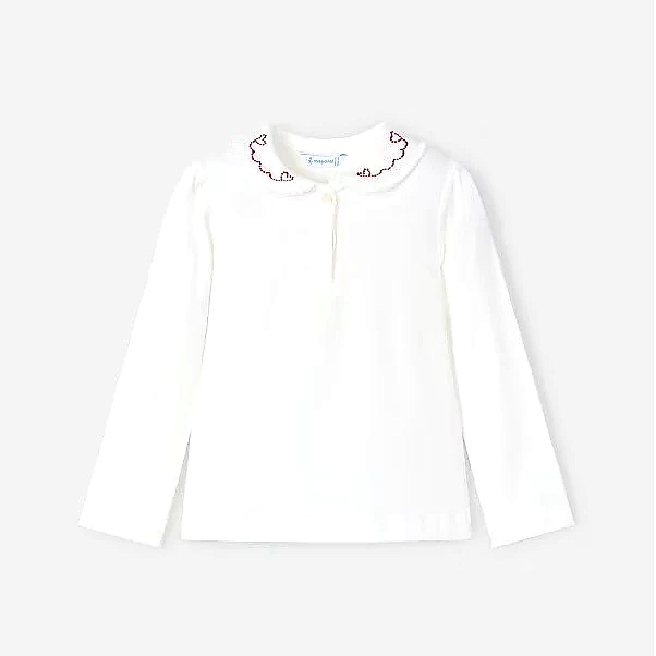 Mayoral Kışlık Kız Basic Uzun Kol Bluz Ekru