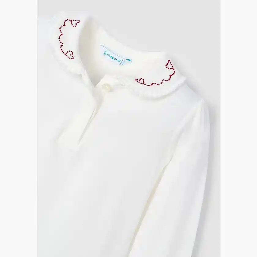 Mayoral Kışlık Kız Basic Uzun Kol Bluz Ekru