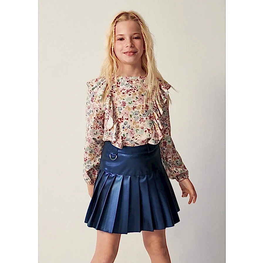 Mayoral Kışlık Kız Deri Etek Lacivert