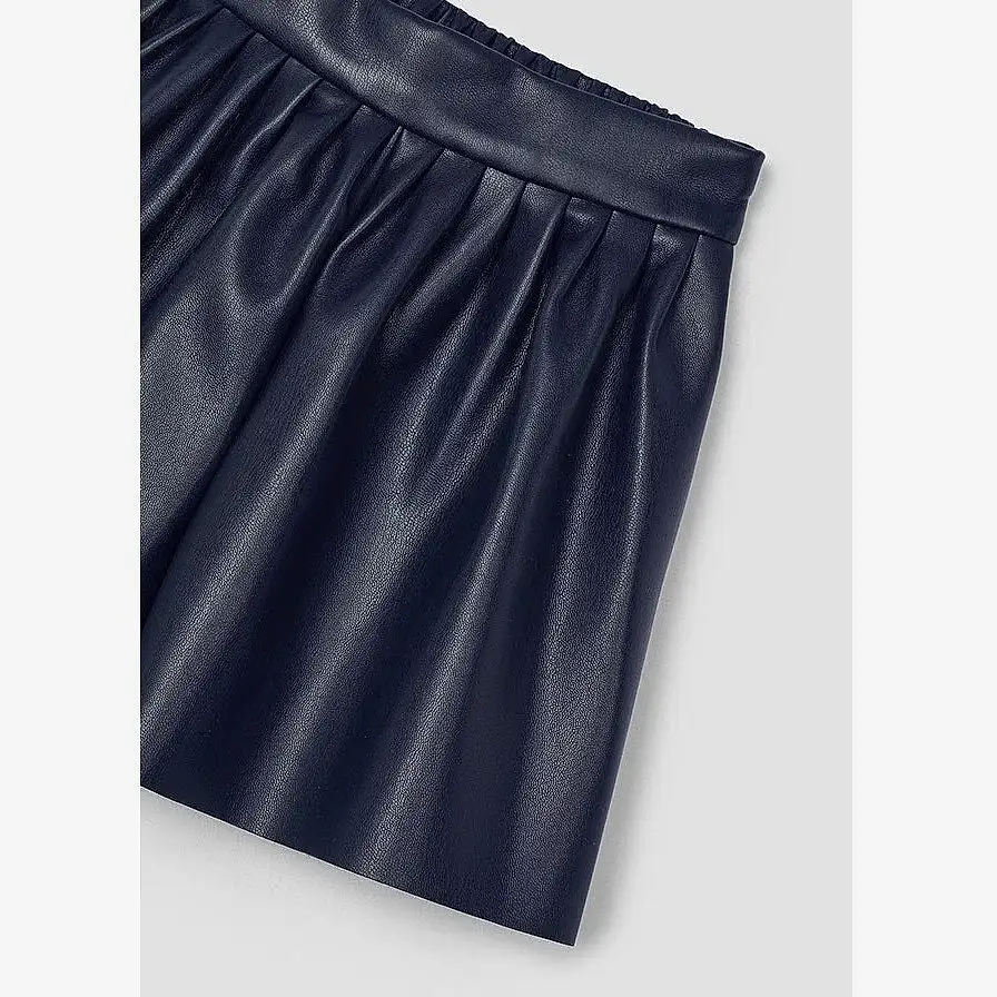 Mayoral Kışlık Kız Deri Şort Etek Lacivert