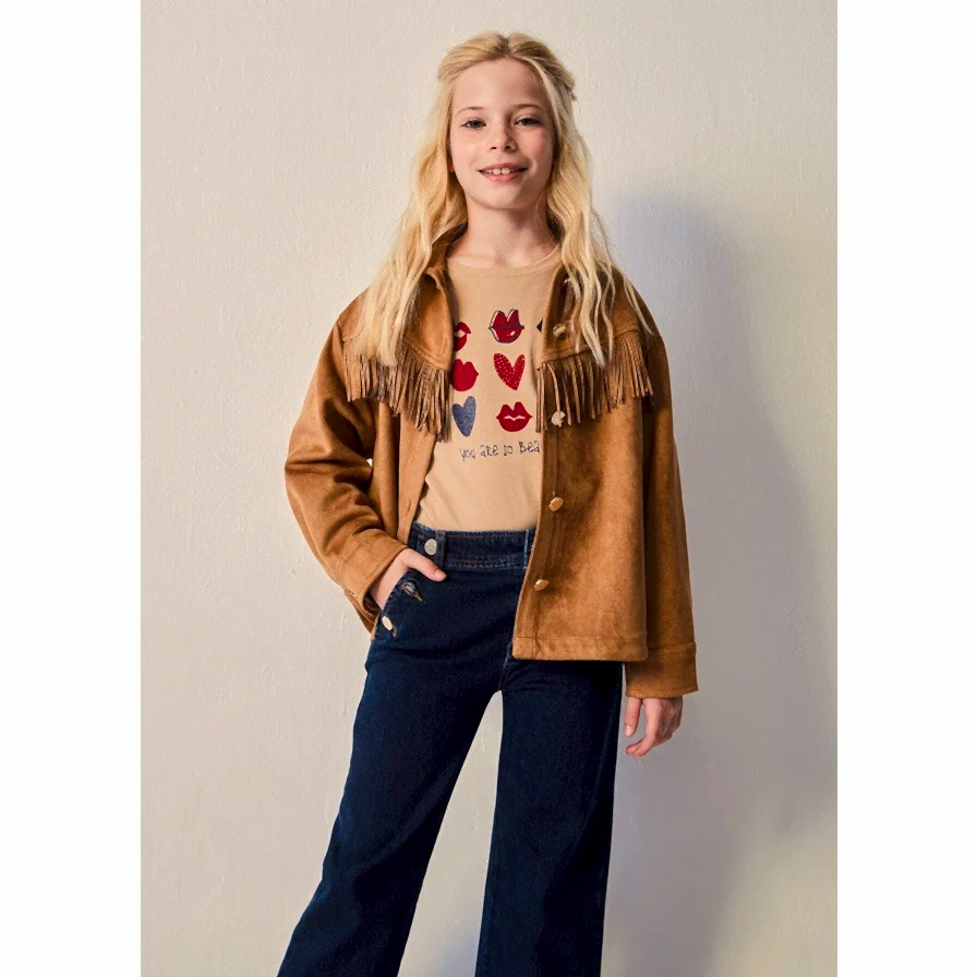 Mayoral Kışlık Kız Uzun Kol Gömlek Taba