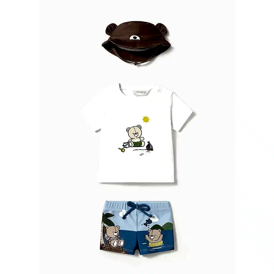 Mayoral Yazlık Erkek Bebek T-shirt Mayo 3'lü Set Ekru