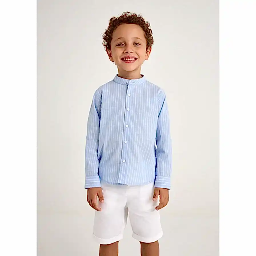 Mayoral Yazlık Erkek Gömlek Kumaş Bermuda Set Mavi