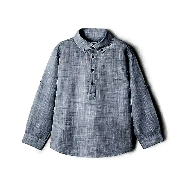 Mayoral Yazlık Erkek Uzun Kol Gömlek Mavi