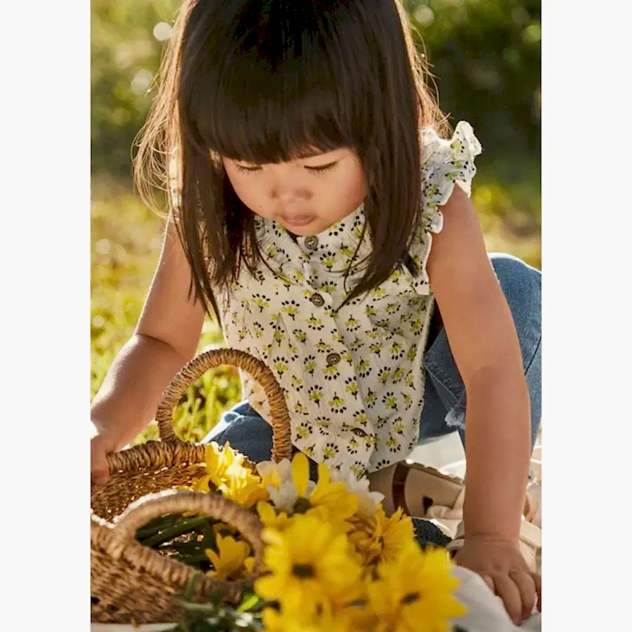 Mayoral Yazlık Kız Bebek Kısa Kol Bluz Ekru