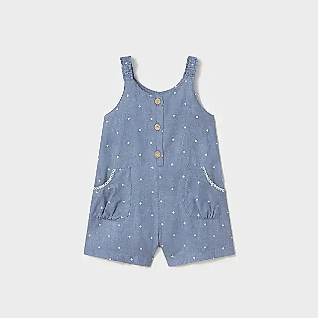 Mayoral Yazlık Kız Bebek Kısa Tulum Mavi