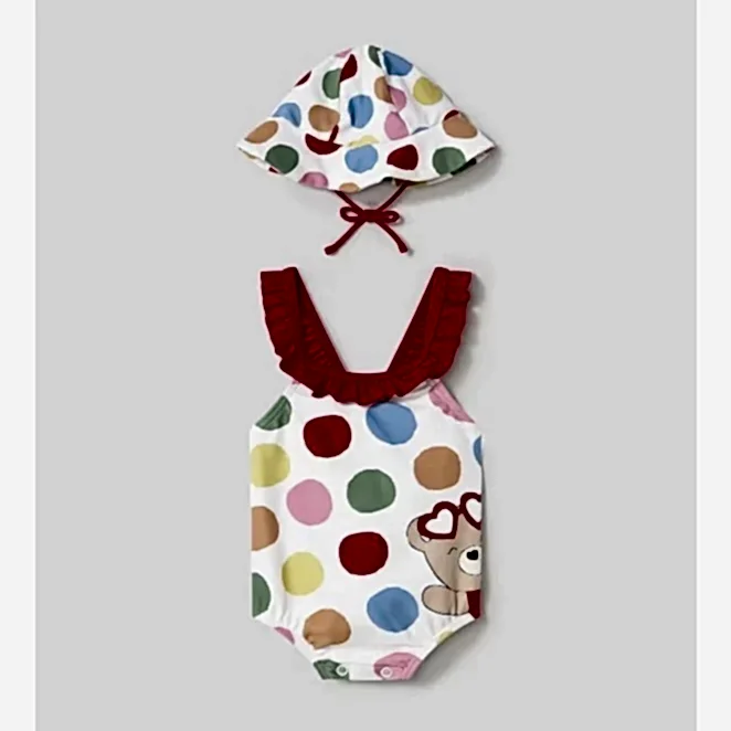 Mayoral Yazlık Kız Bebek Mayo Şapka 2'li Set Kırmızı