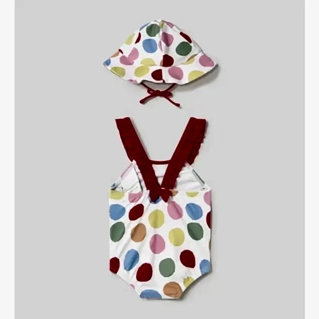 Mayoral Yazlık Kız Bebek Mayo Şapka 2'li Set Kırmızı