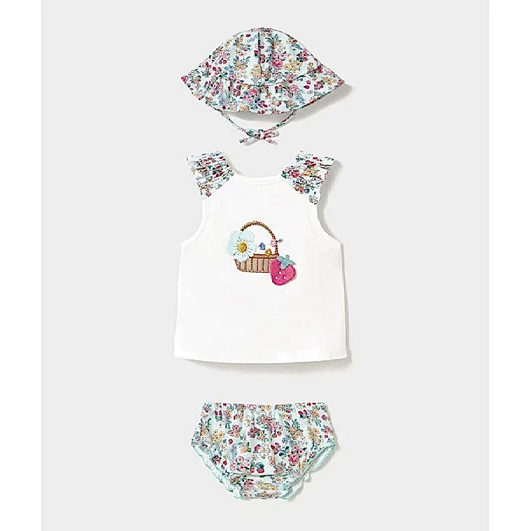 Mayoral Yazlık Kız Bebek T-shirt Mayo 3'lü Set Yeşil