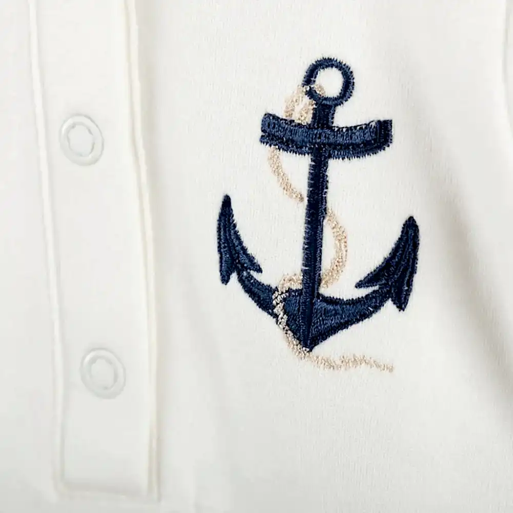 Mayys Baby Asil Marin Nakışlı Organik 7'li Hastane Çıkış Seti Krem