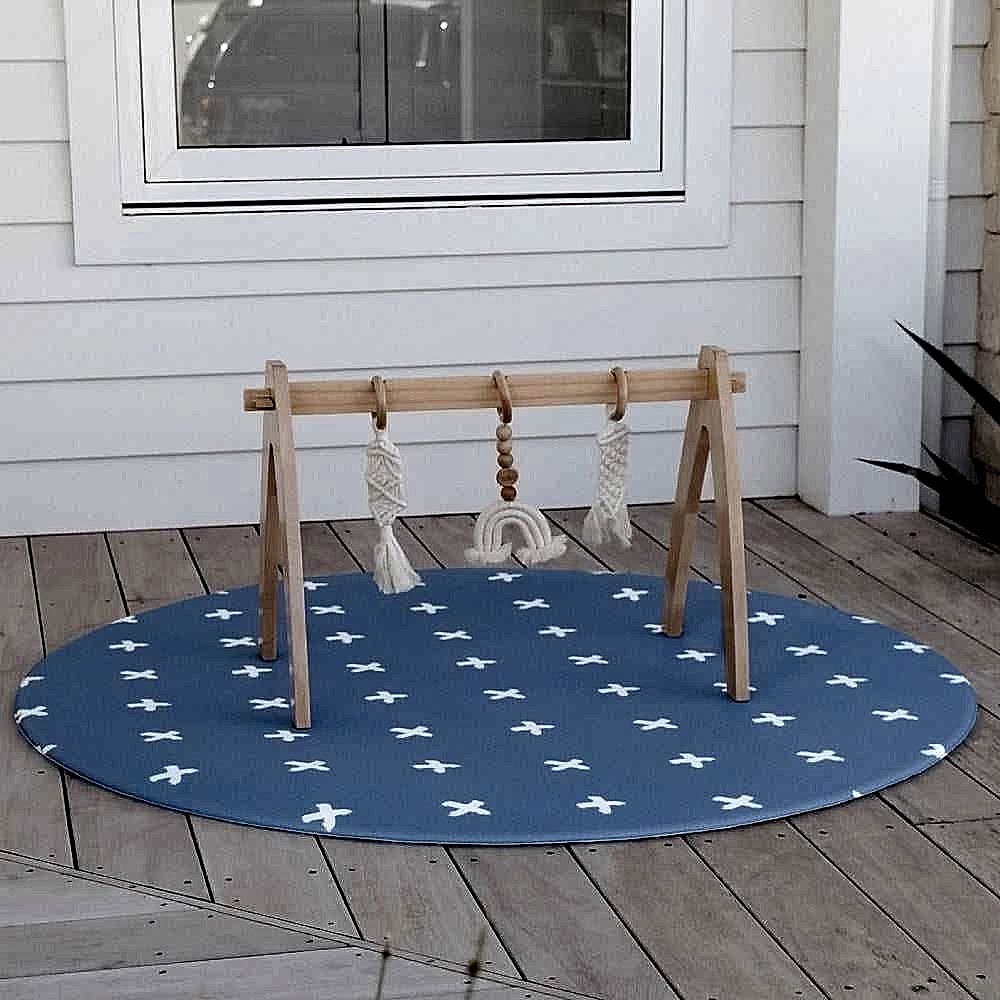 Mikro Australia Bebek Oyun Matı Blue Crosses - Yuvarlak