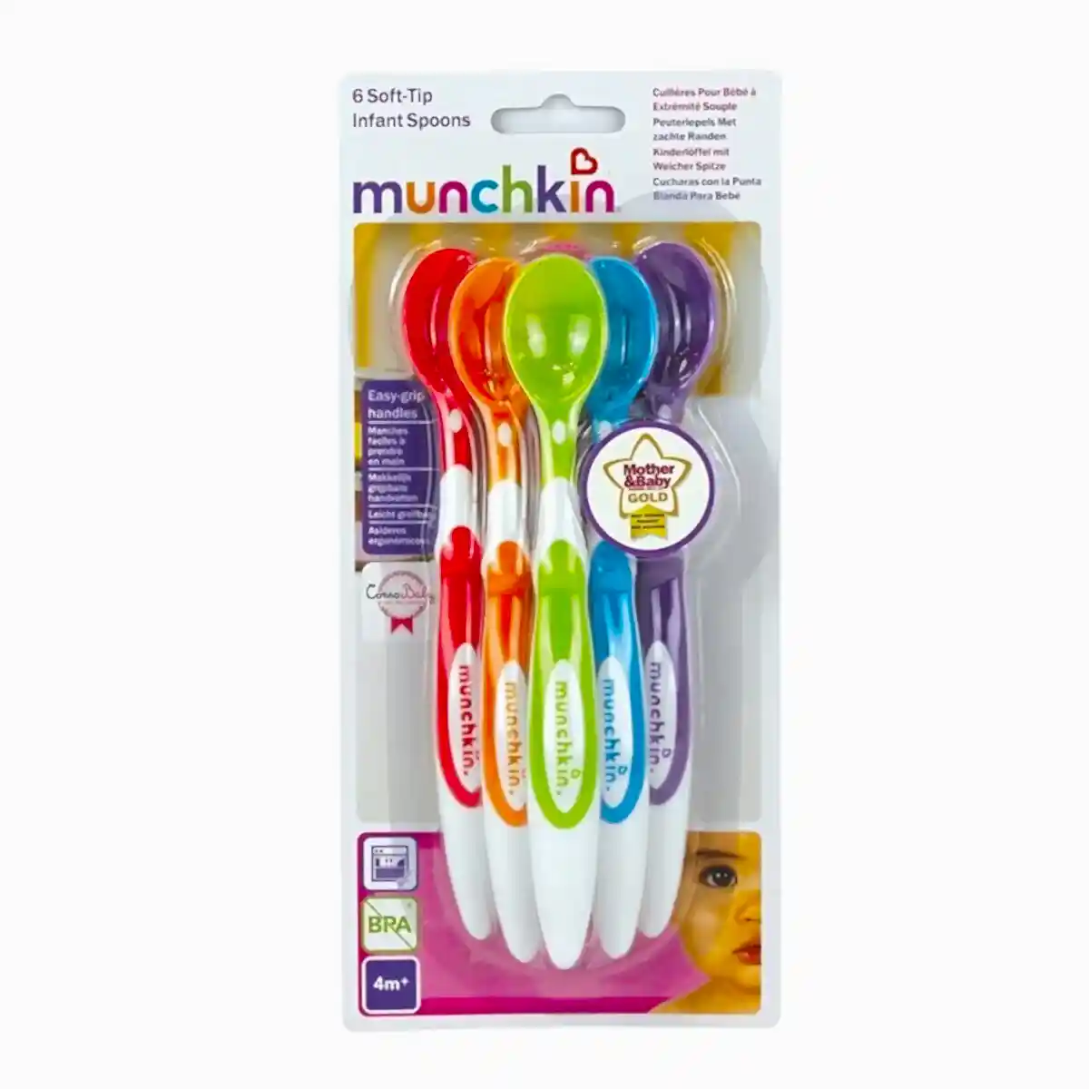 Munchkin Yumuşak Duyarlı Renkli Bebek Kaşıkları 3 ay+ 6'lı Set
