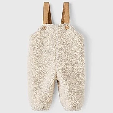 Name It Kışlık Bebek Askılı Peluş Tulum Bej