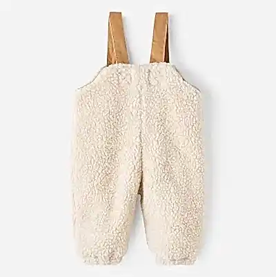 Name It Kışlık Bebek Askılı Peluş Tulum Bej