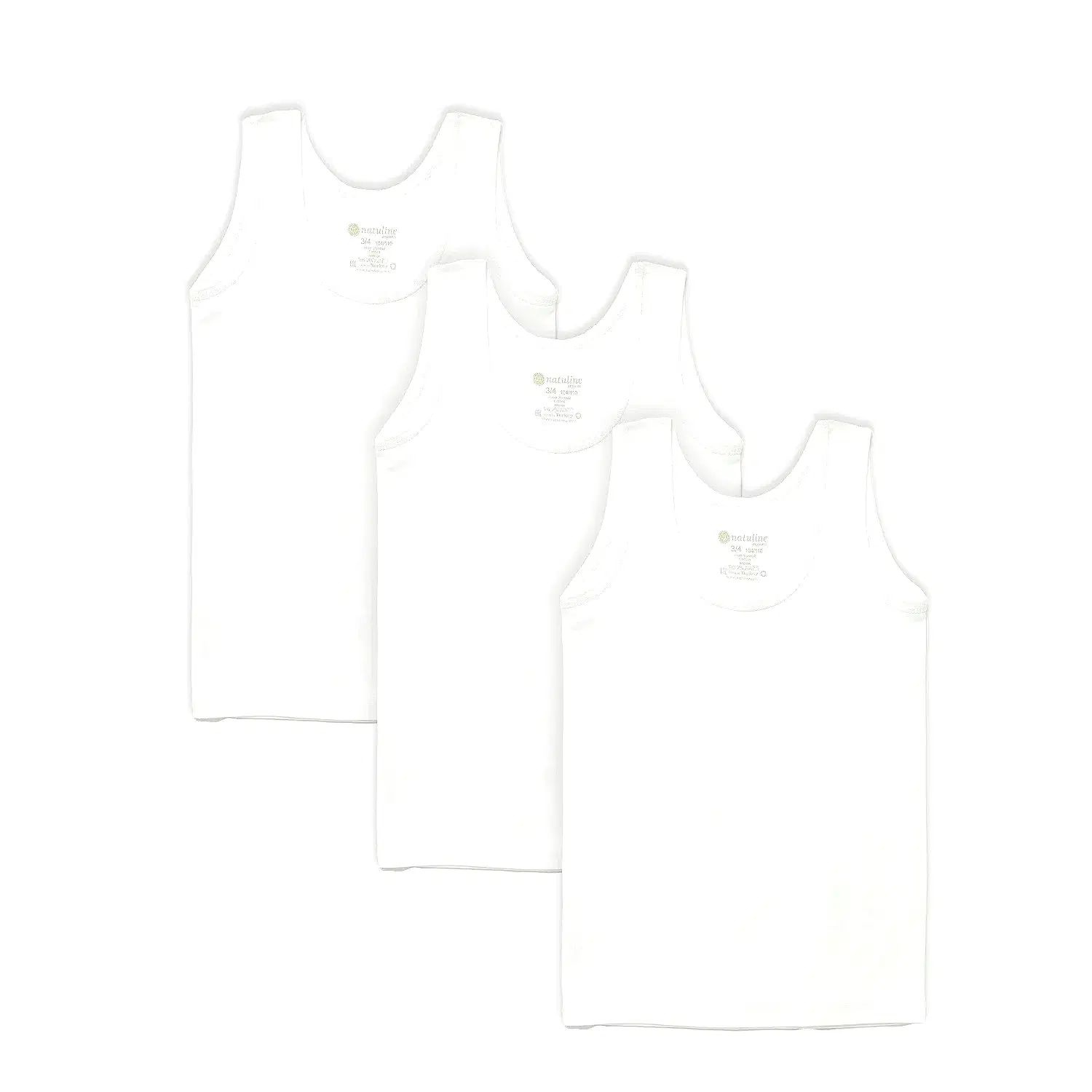 Natuline Organik Pamuklu Erkek Penye 3'lü Atlet Beyaz