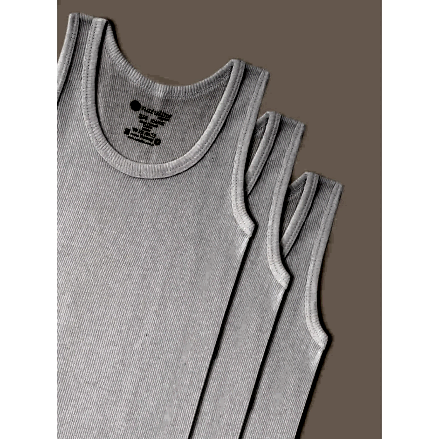 Natuline Organik Pamuklu Erkek Penye Kaşkorse 3 'lü Atlet Beyaz