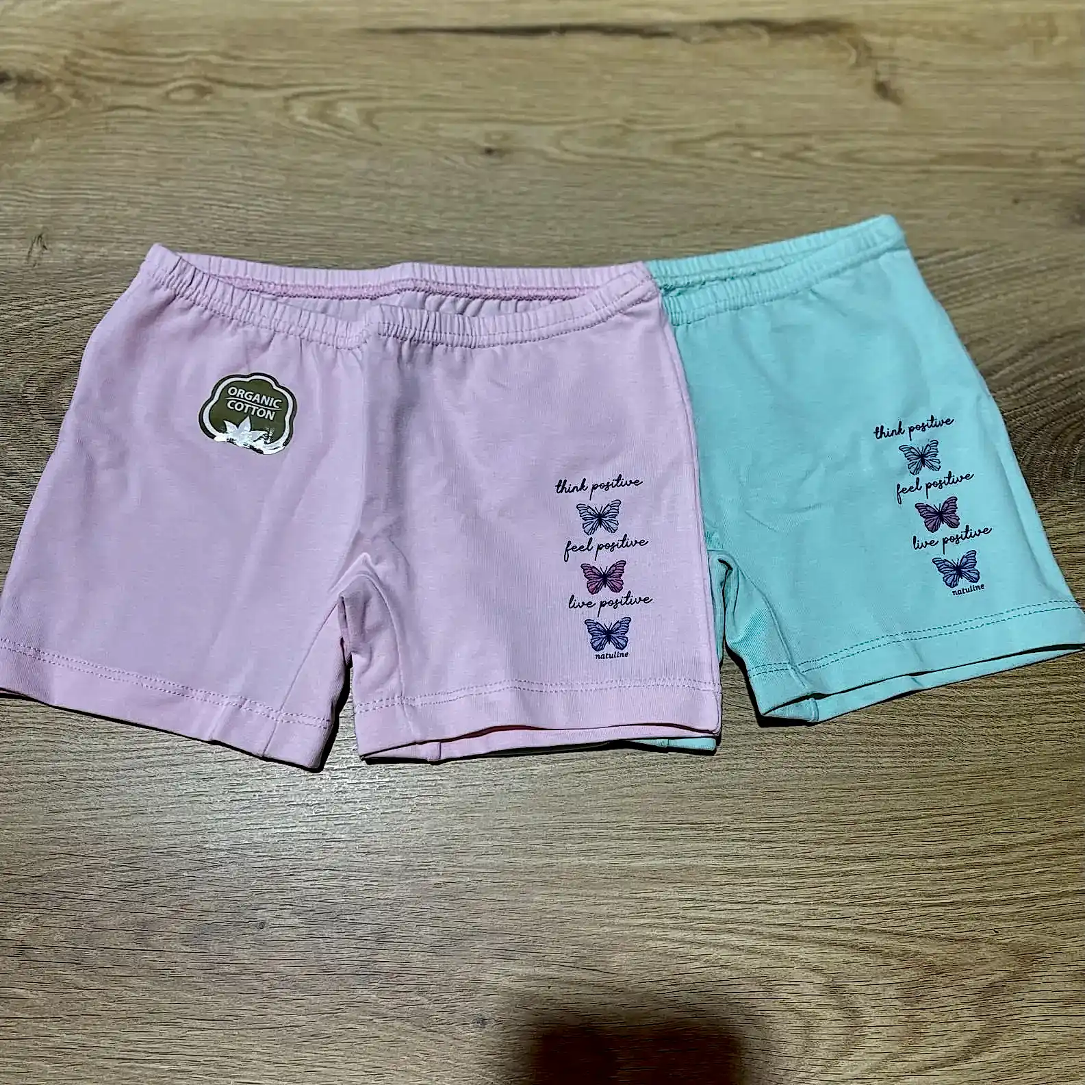 Natuline Organik Pamuklu Kız Çocuk Likralı 2'li Boxer Pembe
