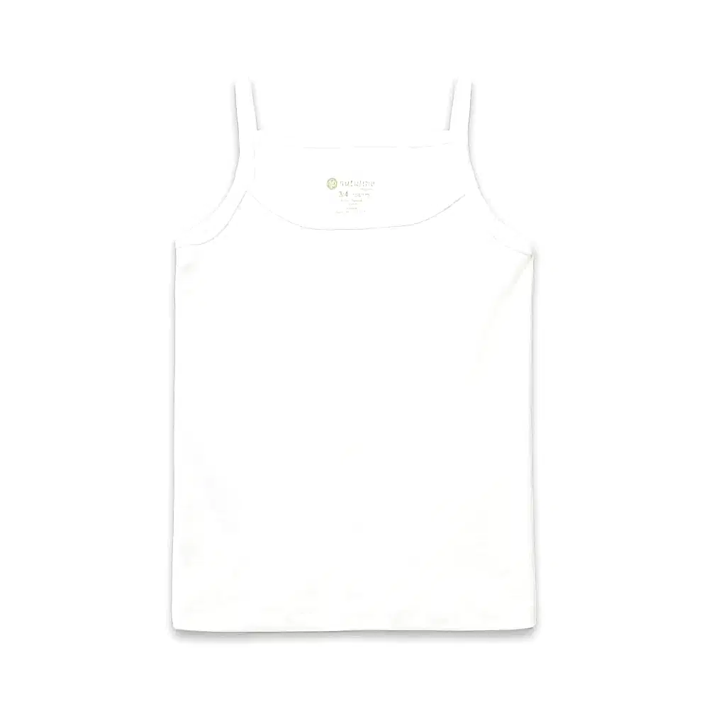 Natuline Organik Pamuklu Kız Çocuk Ribana İp Askılı 3 'lü Atlet Beyaz