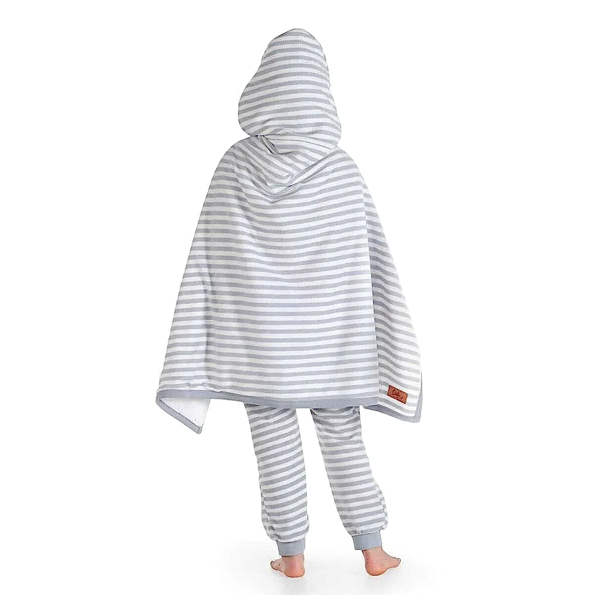 Owli Giyilebilir Polar Battaniye Çocuk 4-8 Yaş Gri