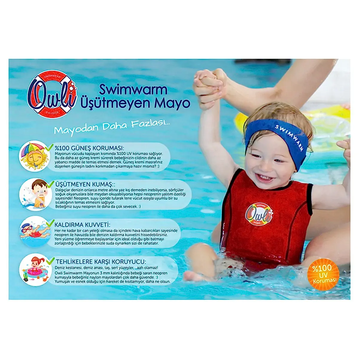 Owli Swimwarm Üşütmeyen Bebek Mayosu Sarı STD