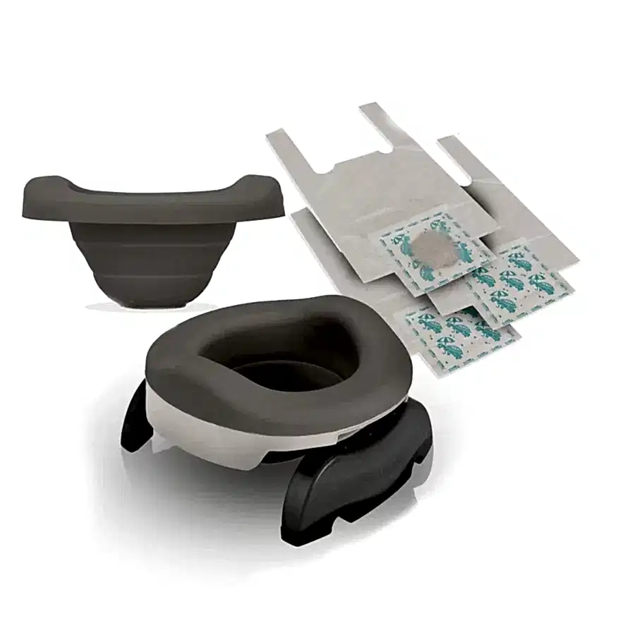 Potette Plus Portatif Lazımlık - Tuvalet Adaptörü Combo Paket White Silikon Astarlı STD