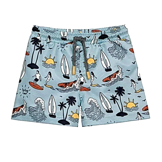 Sand Mother UPF 50+ Şort Mayo  - Surfing Time Mavi