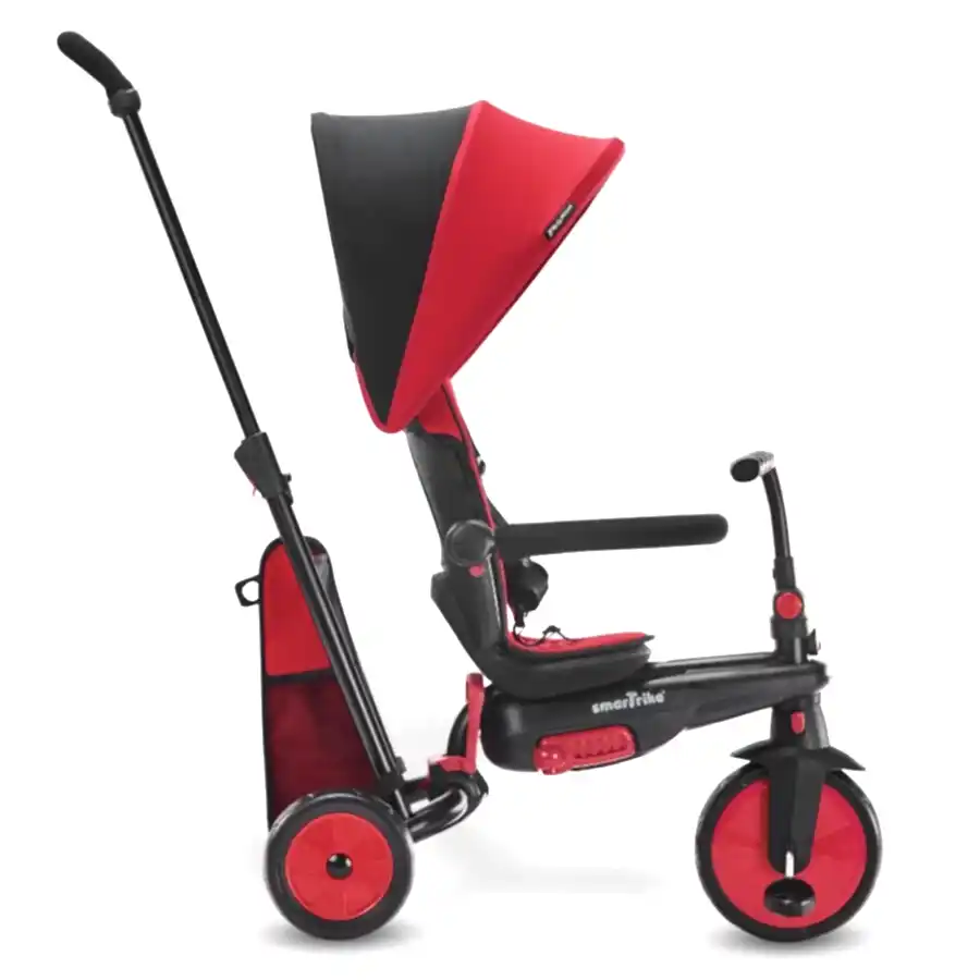 SmarTrike STR3 Plus 5’i 1 Arada Modüler Katlanabilir Bebek Arabası ve Üç Tekerlekli Bebek Bisikleti - Kırmızı